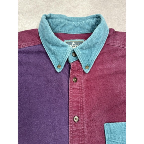 Vintage‎ Woolrich Shirt Mens XL Multicolor Colorblock Button Up Flannel 90s USA - Picture 2 of 16